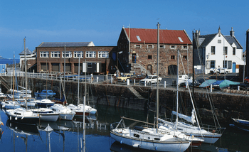 Sailing boats on the sea in the East Lothian area